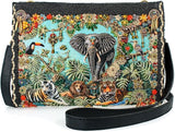 Wild Kingdom Beaded Crossbody Handbag