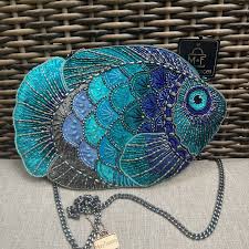 Mary Frances Gone Fishing Beaded Crossbody Handbag