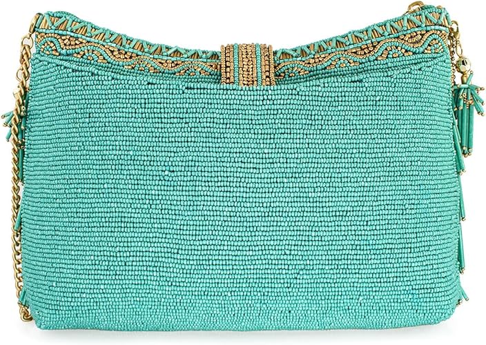 Mary Frances Shimmy Beaded Fringe Clutch Handbag