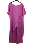Italian linen, Made in Italy,Linen set with brown buttons