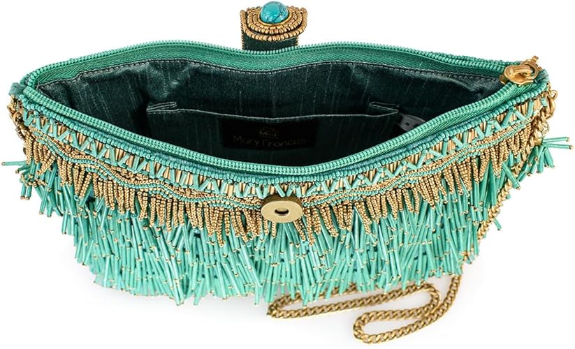 Mary Frances Shimmy Beaded Fringe Clutch Handbag