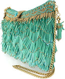 Mary Frances Shimmy Beaded Fringe Clutch Handbag