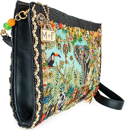 Wild Kingdom Beaded Crossbody Handbag