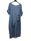 Italian linen, Made in Italy,Linen set with brown buttons