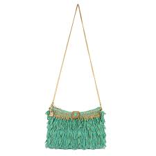 Mary Frances Shimmy Beaded Fringe Clutch Handbag