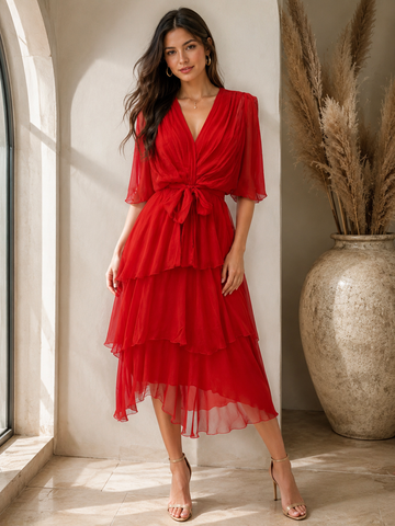 Best Selling Dress Made up of 30% Silk, 70% Viscose