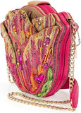 Mary Frances Treasured Tulip Beaded Handbag Flower Shape Crossbody Novelty Bag