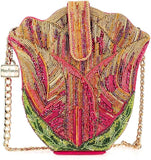 Mary Frances Treasured Tulip Beaded Handbag Flower Shape Crossbody Novelty Bag