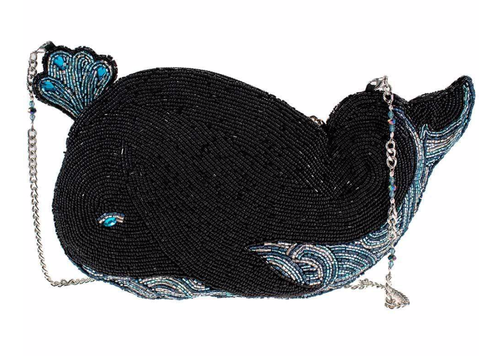 Whale Watching Beaded Whale Crossbody Handbag