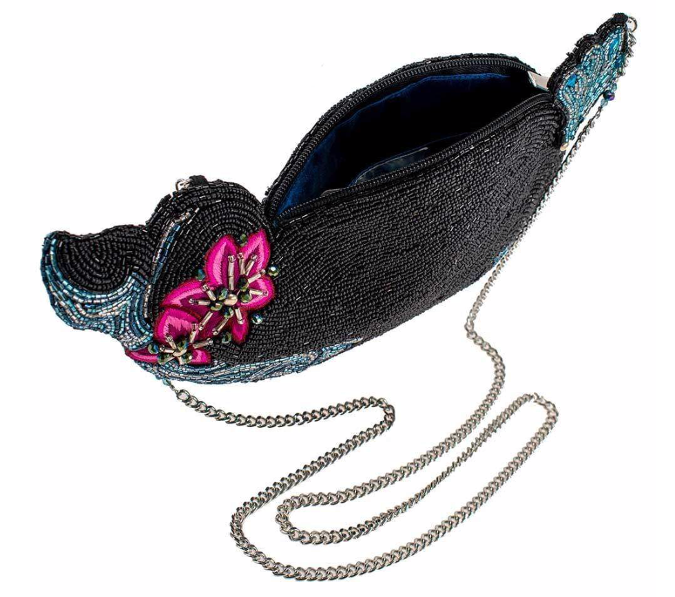 Whale Watching Beaded Whale Crossbody Handbag