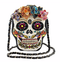 Sugar Rush Beaded Sugar Skull Crossbody Handbag