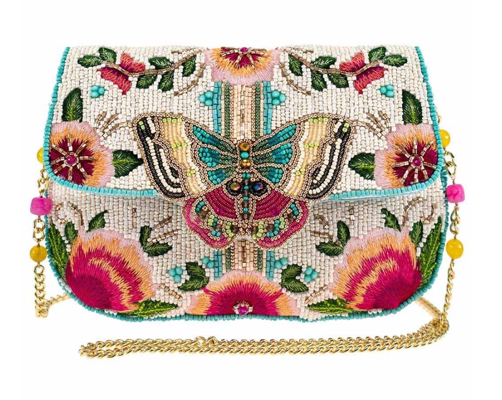 Dream Chaser Beaded Butterfly Crossbody Clutch Handbag