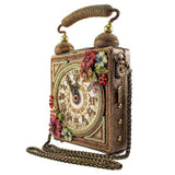 Mary Frances Brand New Time of Your Life Beaded Top Handle Clock Handbag New With Tags